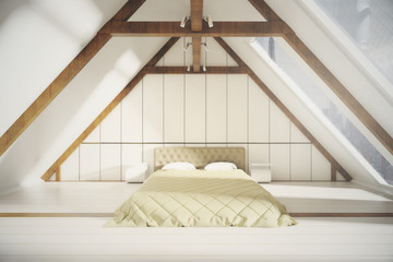 Loft bedroom interior