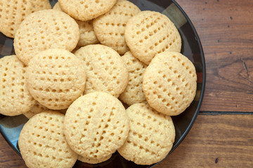 Coconut sweet biscuit on plate