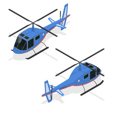 Helicopter Isometric View. Vector