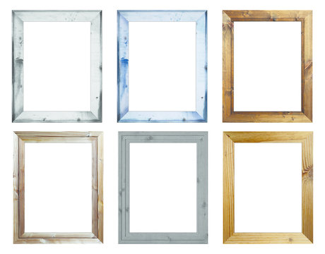 Old wooden frame with isolated background
