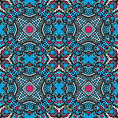abstract blue  tribal geometric print