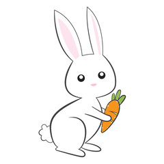 cute bunny on white background