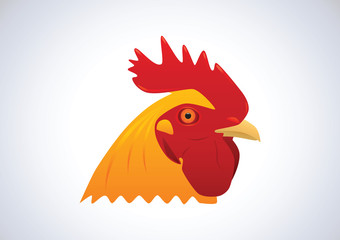 Head of rooster, cock symbol chinese new year 2017. 
