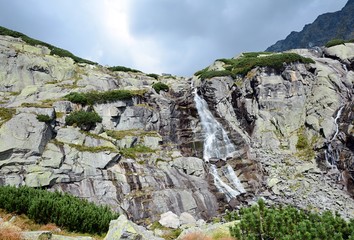 The Skok waterfall in High Tatras mountain in Slovakia. © Hamik