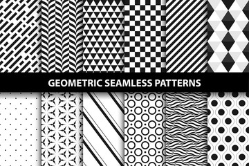 Geometric patterns - vector seamless collection.