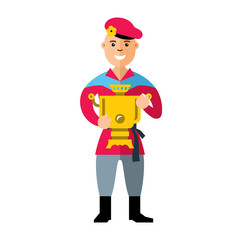 Vector Russian samovar. Flat style colorful Cartoon illustration.