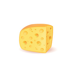 piece of cheese, cheese icon 3d, cheese realistic food, Vector 