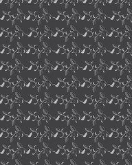 Doodle flower and leaves vector pattern background