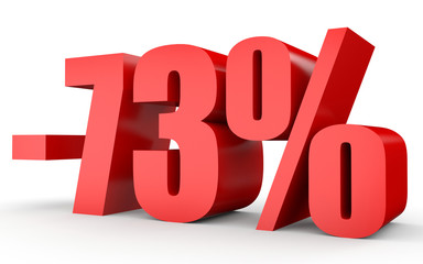 Discount 73 percent off. 3D illustration on white background.
