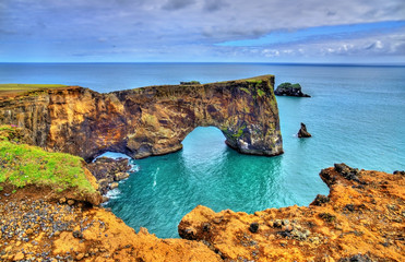 Natural arch of Dyrholaey Peninsula - Iceland