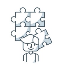 puzzle pieces game flat icon vector illustration design