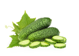 Cucumbers isolated on white