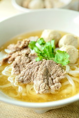 Beef noodle soup, Asian style in thailand