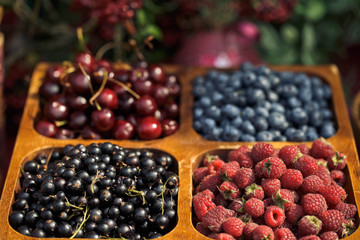 Tasty berries on the wedding buffet table