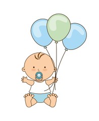 cute little baby icon vector illustration design