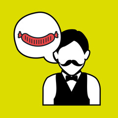 waiter restaurant service order vector illustration eps 10