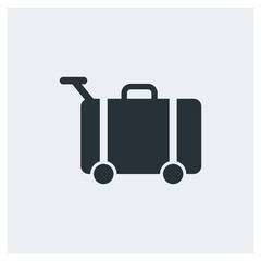 Suitcase icon, travel icon, image jpg, vector eps, flat web, material icon, icon with grey background