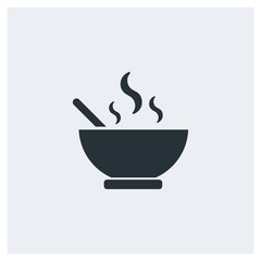 Soup icon, meal icon, image jpg, vector eps, flat web, material icon, icon with grey background