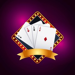 poker cards game casino vector illustration design