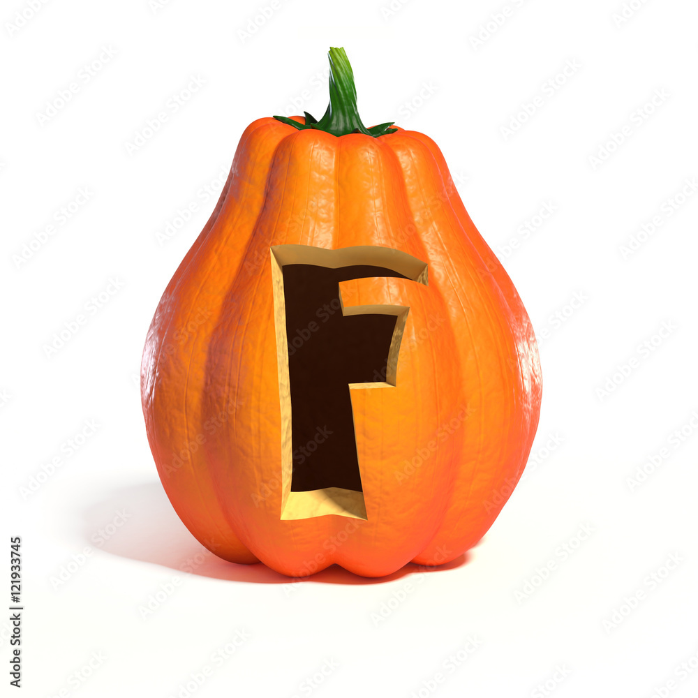 Wall mural halloween pumpkin font letter f