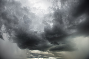 Dramatic storm cloudscape with strange cloud shapes