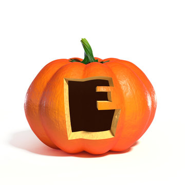 Halloween pumpkin font letter E