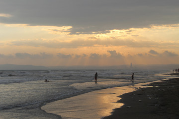 sunset and beach