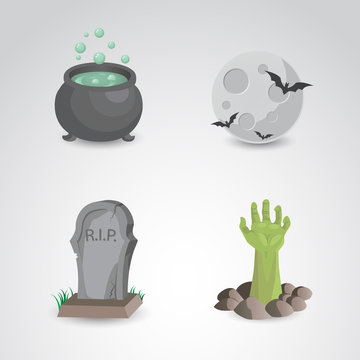 Halloween vector icon set.