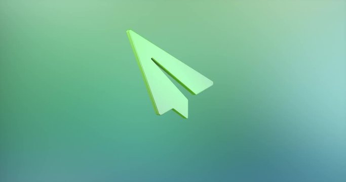 Animated Paper Plane Color 3d Icon Loop Modules for edit with alpha matte

