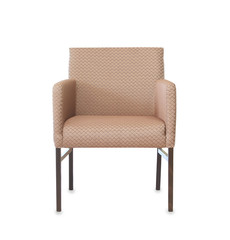 Modern armchair from brown clloth isolated over white