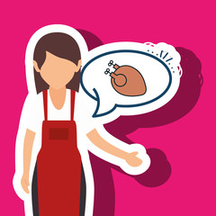 woman chef food meal vector illustration eps 10