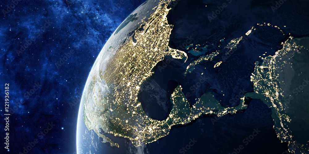 Wall mural orbital view on earth from space