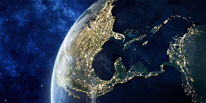 Orbital view on Earth from space