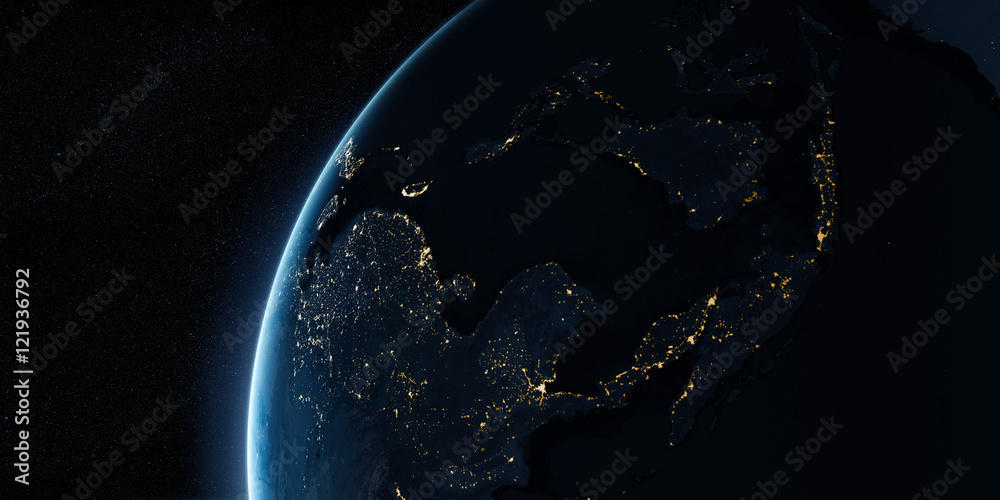 Wall mural orbital view on earth from space