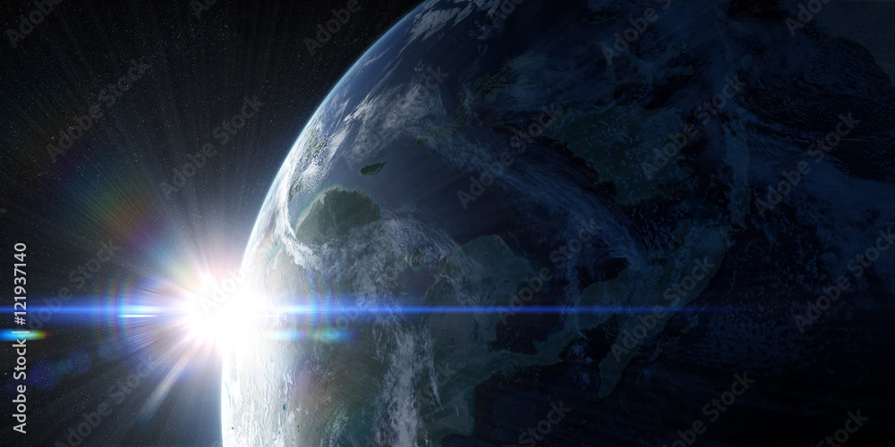 Canvas Prints orbital view on earth from space