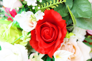 Rose made from fabric for valentine