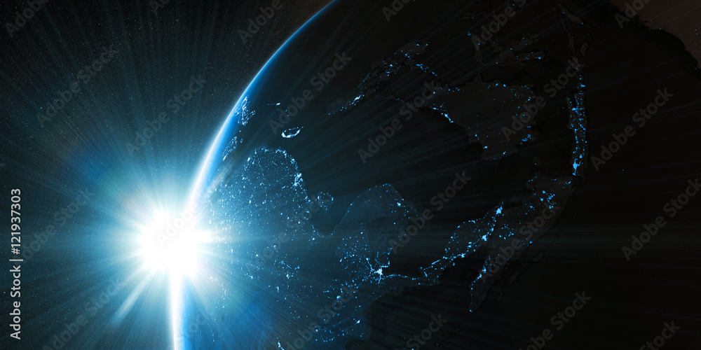 Canvas Prints orbital view on earth from space