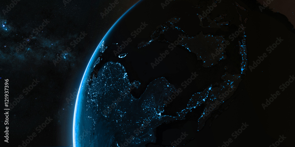 Canvas Prints orbital view on earth from space