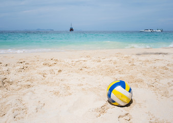 Volleyball on beautiful  beach