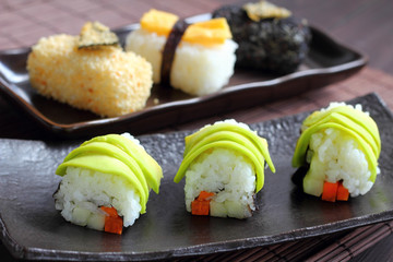 Sushi food style in Japan.