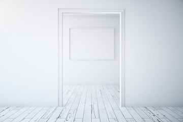 Minimalistic interior with picture frame