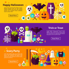 Fototapeta premium Halloween Web Horizontal Banners
