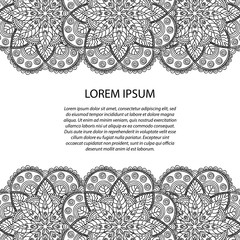 Decorative element border. Abstract invitation card.