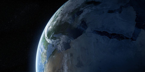 Fototapeta na wymiar Orbital view on Earth from space