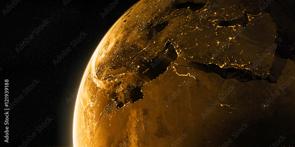 Canvas Prints orbital view on earth from space
