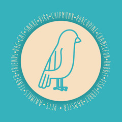 Bird icon. Animal pet cartoon and nature theme. Colorful design. Vector illustration