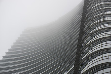 Skyscraper in the fog in Milan