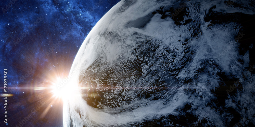 Wall mural orbital view on a planet from space