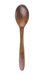 One wooden spoon isolated on the white background