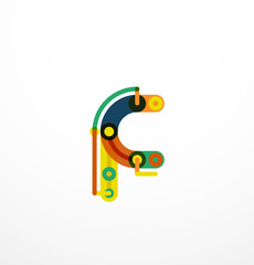 Colorful funny cartoon letter icon